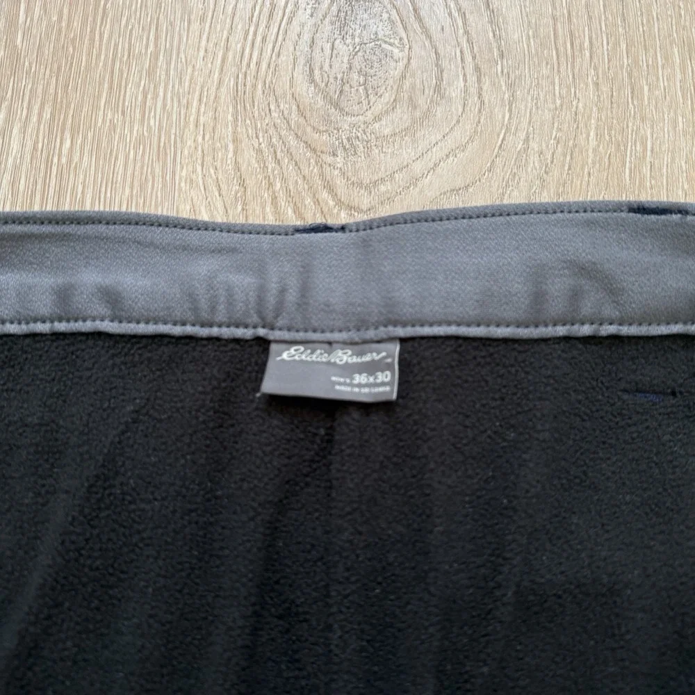 Eddie Bauer Pants Mens 36x30 Navy‎ Blue Fleece Lined Performance Tech Nylon
